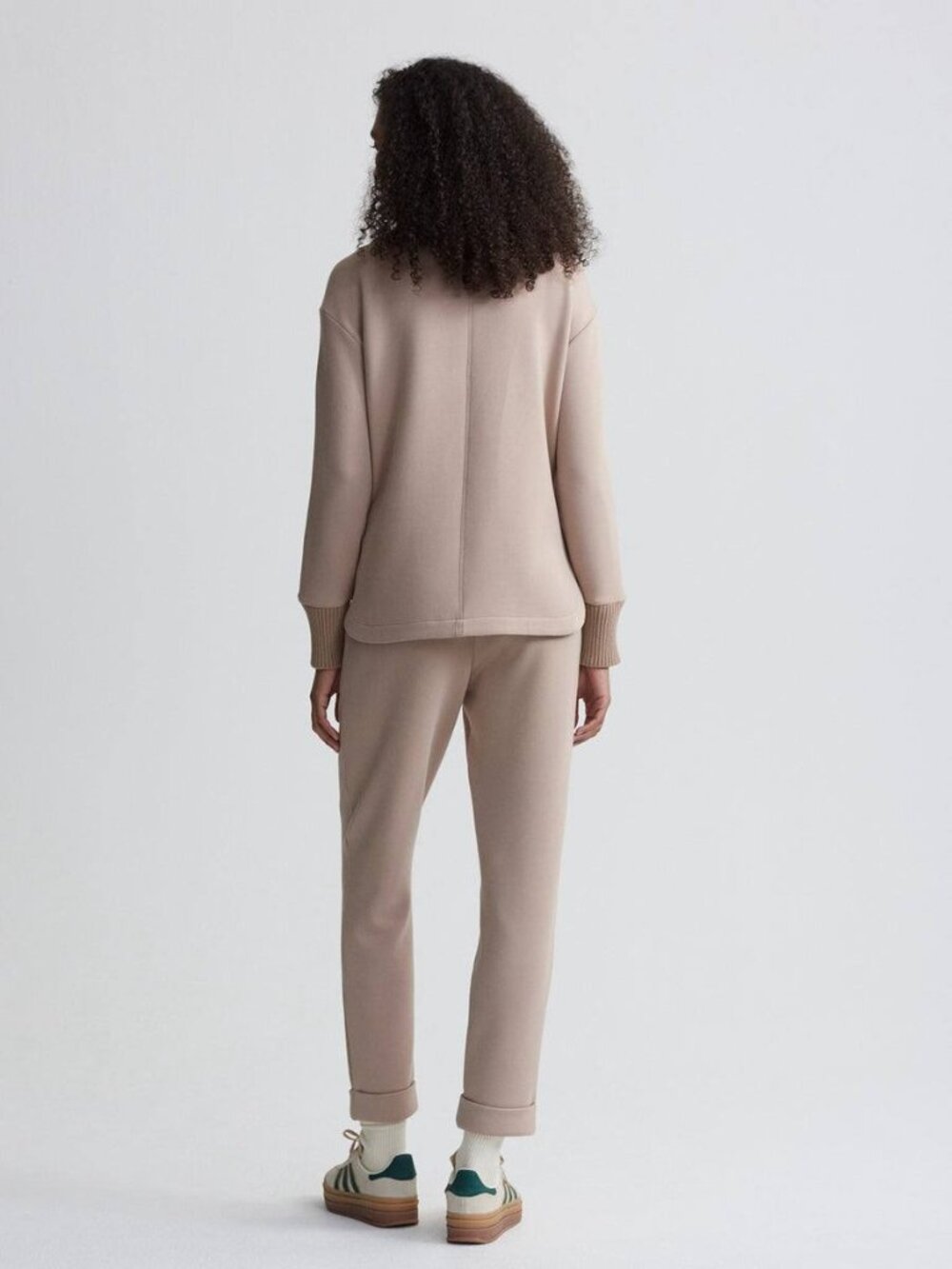 Varley Light Taupe Niamh Zip-Through Sweat Jacket VAR02239 XL- $178 - Picture 3 of 11